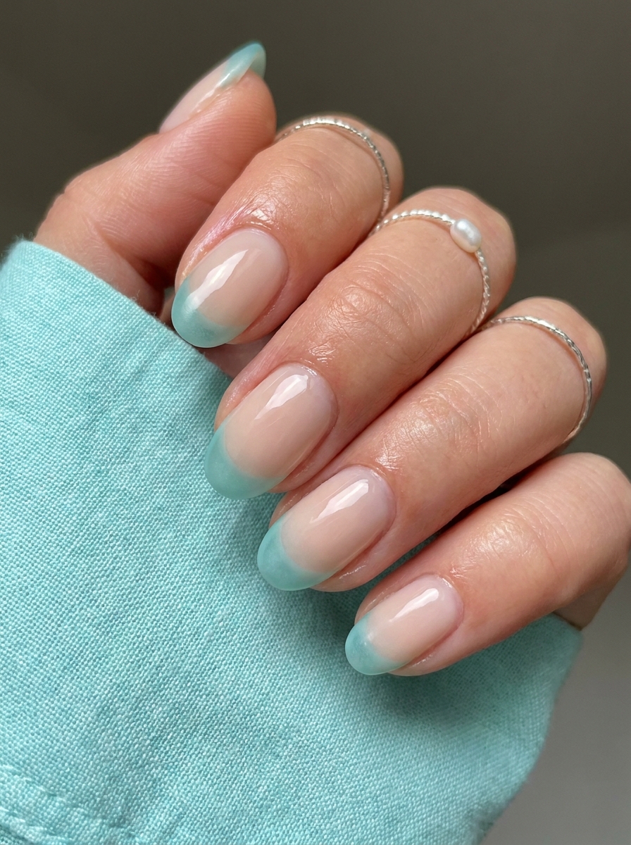 Sea Glass French Nails als Turquoise French Nails Inspiration 2026